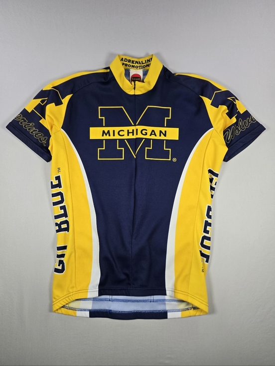 World Jerseys Other - Vintage Michigan Wolverines Cycling Jersey Adrenaline Promotions Size Large